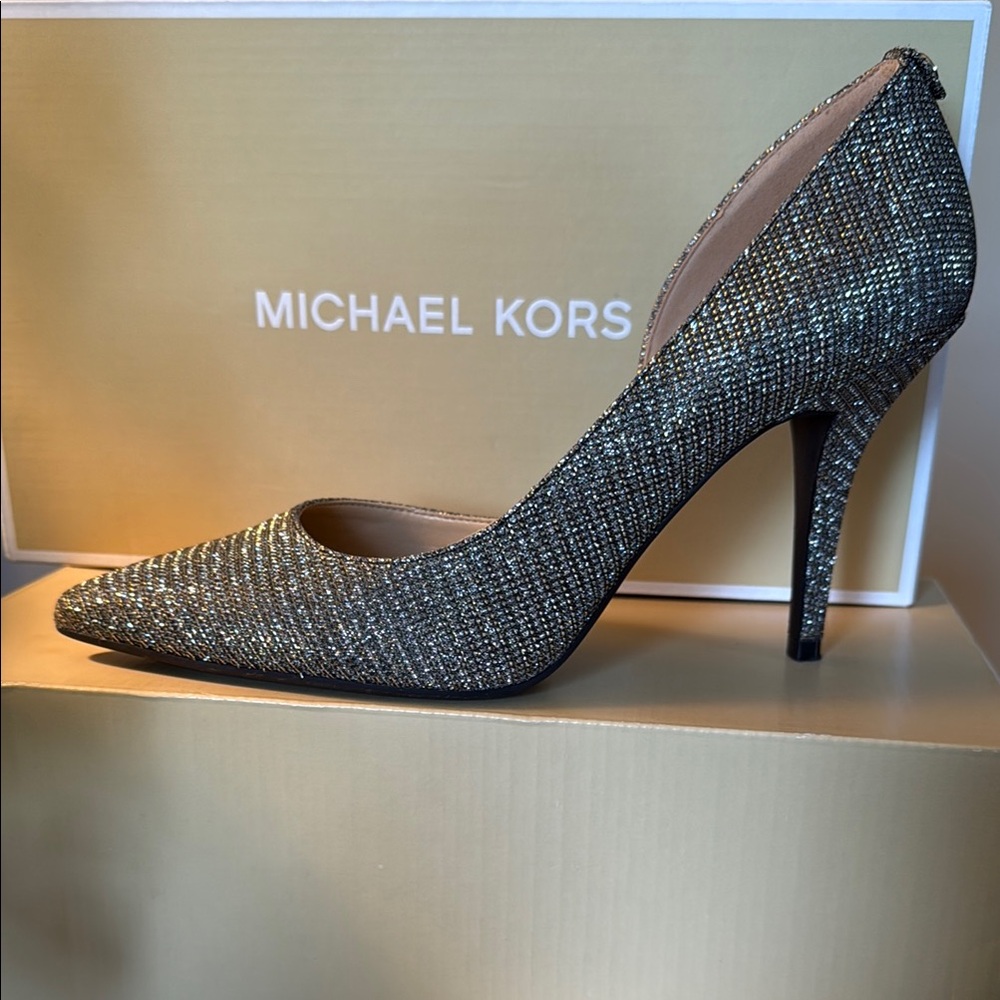 Michael Kors Glitter Chain Mesh Heels